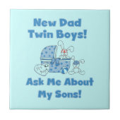 双子の少年たち新しい父の贈り物 タイル (正面)