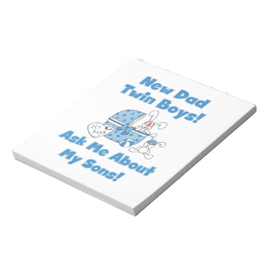 双子の少年たち新しい父の贈り物 ノートパッド (回転)