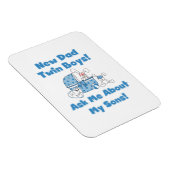 双子の少年たち新しい父の贈り物 マグネット (右側)