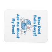 双子の少年たち新しい父の贈り物 マグネット (横)