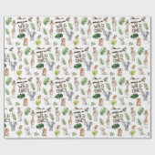 双子の少年たち1st誕生日ワイルドワンサファリジャングル ラッピングペーパー (フラット)