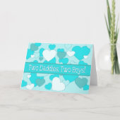 双子の少年たち，ゲイの両親おめでとう カード (正面)