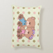 双子の少年と少女のクマ アクセントクッション (裏面(縦))