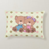 双子の少年と少女のクマ アクセントクッション (裏面)