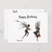 双子の少年と雨の妖精の誕生日ポストカード ポストカード (正面/裏面)