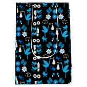 双子の少年の茎の配達ブルー ミディアムペーパーバッグ (裏面)