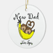 双子の少年サル新しい父の贈り物 セラミックオーナメント (左)