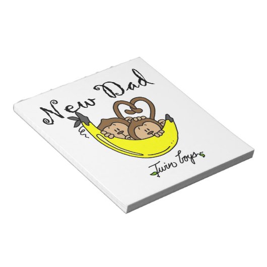 双子の少年サル新しい父の贈り物 ノートパッド (アングル)