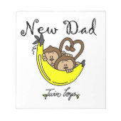 双子の少年サル新しい父の贈り物 ノートパッド (正面)