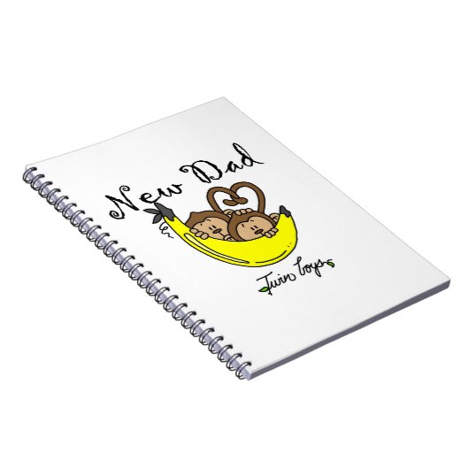 双子の少年サル新しい父の贈り物 ノートブック (右側)