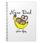 双子の少年サル新しい父の贈り物 ノートブック (正面)