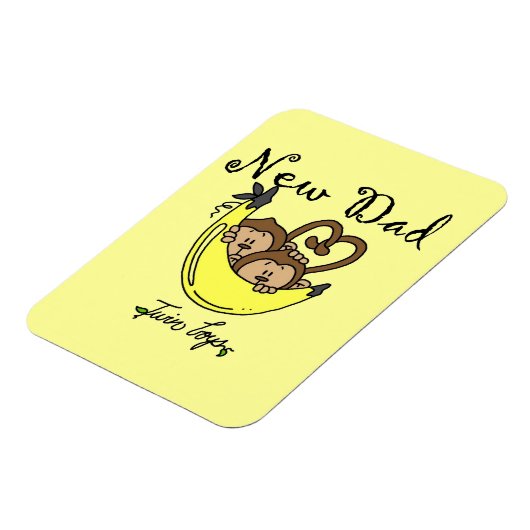 双子の少年サル新しい父の贈り物 マグネット (左側)