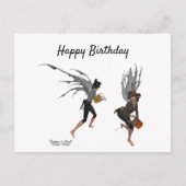 双子の少年、レイン・フェアリーの誕生日ポストカード ポストカード (正面)