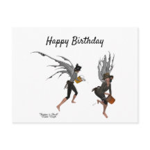 双子の少年、レイン・フェアリーの誕生日ポストカード