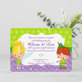 双子の幻想的な妖精パーティー招待状 招待状 (スタンド正面)
