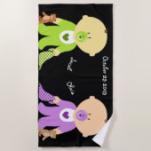 双子の形見パーソナライズされた ビーチタオル (正面)