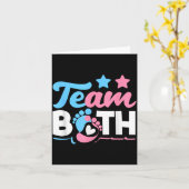 双子の性別お披露目パーティー ピンクとブルー カード (黄色い花)