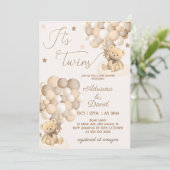 双子の性別問わないベビーシャワー 招待状 (スタンド正面)