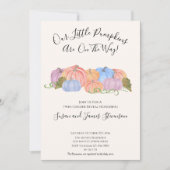 双子の性別発表パーティー　リトルパンプキンテーマ 招待状 (正面)