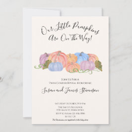 双子の性別発表パーティー　リトルパンプキンテーマ 招待状