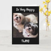 双子の愛を2倍に誕生する カード (黄色い花)