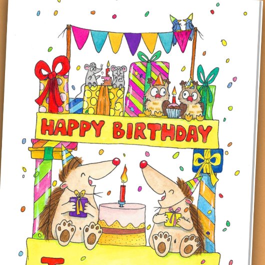 双子の挨拶へのハッピーバースデー カード