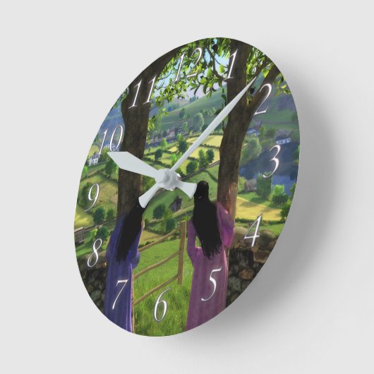 双子の時計のグレン ラウンド壁時計 (傾斜)