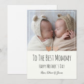 双子の最初の母の日のカード シーズンカード (正面/裏面)