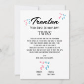 双子の最初の父の日 案内状 (正面)