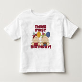双子の最初の誕生日 – 女の子のTシャツとギフト トドラーTシャツ (正面)
