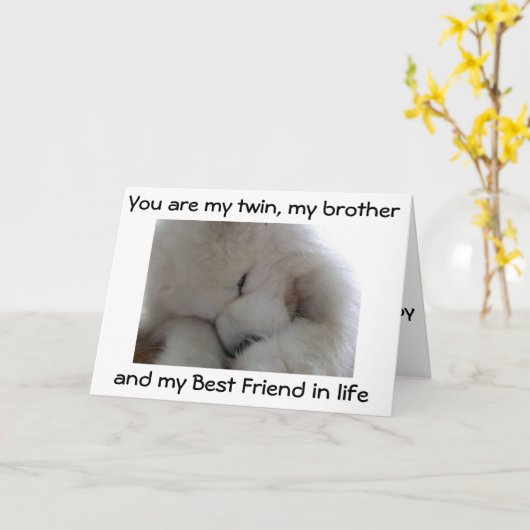 双子の最高の弟の誕生日 カード (黄色い花)