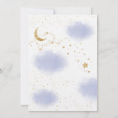 双子の月の上をスロー金ゴールド青い赤ちゃんシャワー 招待状 (裏面)