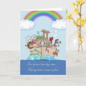 双子の期待おめでとう – ノアの箱舟 カード (黄色い花)