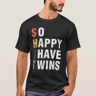 双子の母の日父おもしろいを持って本当に幸せD Tシャツ