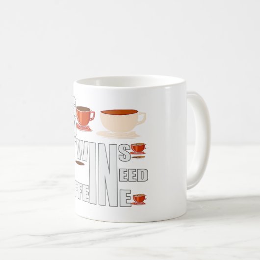 双子の母はカフェインを必要とする コーヒーマグカップ (正面右)