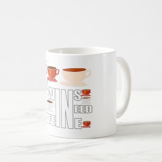 双子の母はコーヒーが必要だ コーヒーマグカップ (正面右)