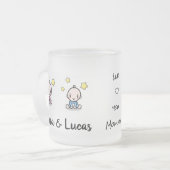 双子の母マグカップ,新しい母の贈り物,男の子と女の子,愛, フロストグラスマグカップ (正面左)