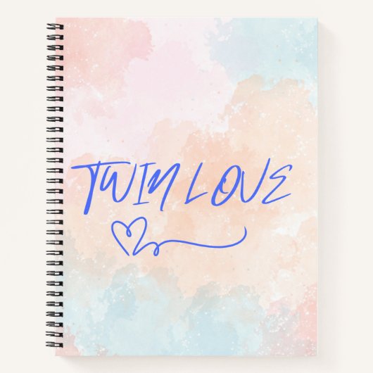 双子の水彩スパイラルノート ノートブック (正面)
