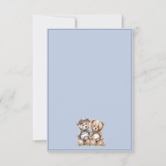 双子の水彩テディベア 招待状 (裏面)