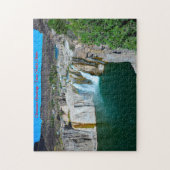 双子の滝アイダホ。クリスマスの挨拶 ジグソーパズル (縦)