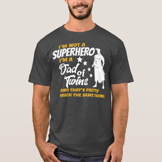 双子の父へのおもしろい贈り物のメンズパパ Tシャツ (正面)