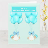 双子の男の子おめでとう カード (黄色い花)