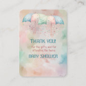 双子の男の子と女の子のシャワー感謝カード エンクロージャーカード (正面)