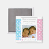 双子の男の子と女の子のバプテスマの好意 – フォトマグネット マグネット (正面/裏面)