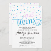 双子の男の子と女の子のベビーシャワー招待状 招待状 (正面/裏面)