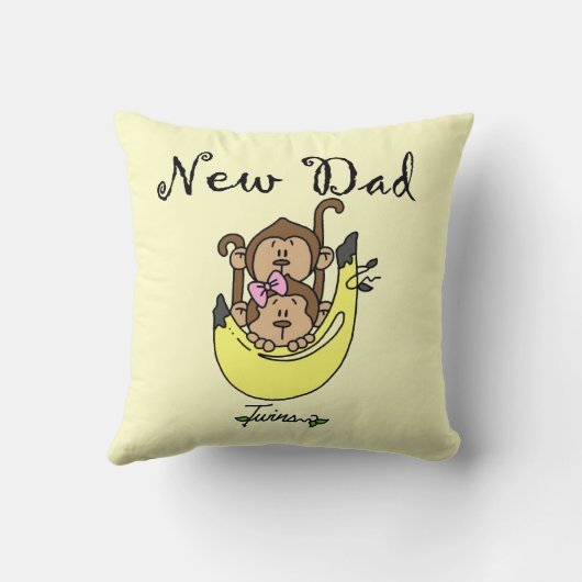 双子の男の子と女の子の新しいパパの贈り物 クッション (裏面)