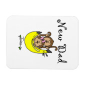 双子の男の子と女の子の新しいパパの贈り物 マグネット (横)