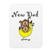 双子の男の子と女の子の新しいパパの贈り物 マグネット (縦)