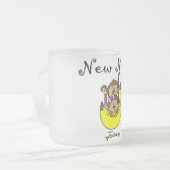 双子の男の子と女の子の新しいママTシャツ フロストグラスマグカップ (正面左)