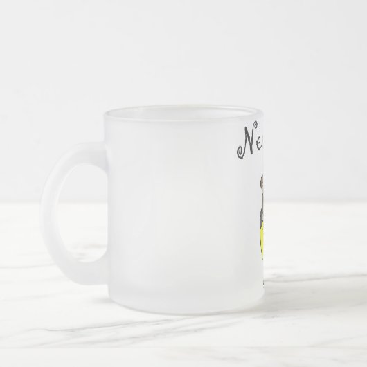 双子の男の子と女の子の新しいママTシャツ フロストグラスマグカップ (左)